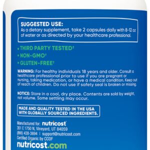 Nutricost Made With Organic Saw Palmetto 1000 Mg 120 Caps CİLT + SAÇ DESTEĞİ