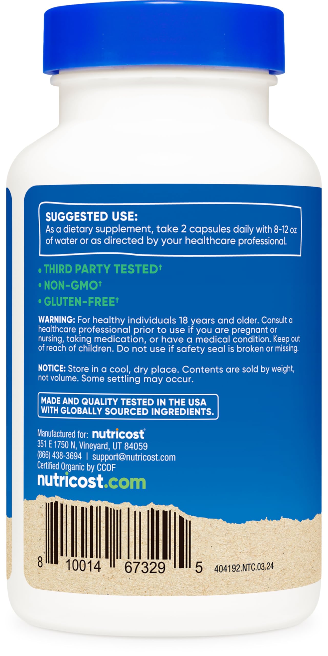 Nutricost Made With Organic Saw Palmetto 1000 Mg 120 Caps CİLT + SAÇ DESTEĞİ - Görsel 2