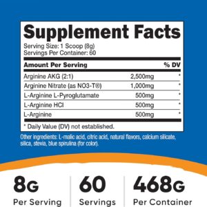 Nutricost L-Arginine AKG Nitric Oxide Complex Hcl 468 Gram 60 servis