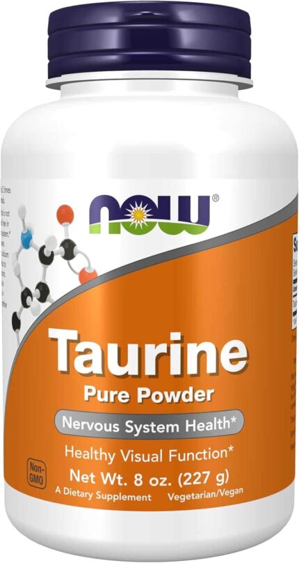 NOW Foods Taurine Pure Powder Nervous System Health Amino Acid 1000 mg 227 Gram