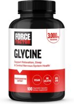 Force Factor Glycine to Promote Relaxation and Restful Sleep Support Cognitive Mood Balance, and Nerve Health, 100 Vegetable Capsules