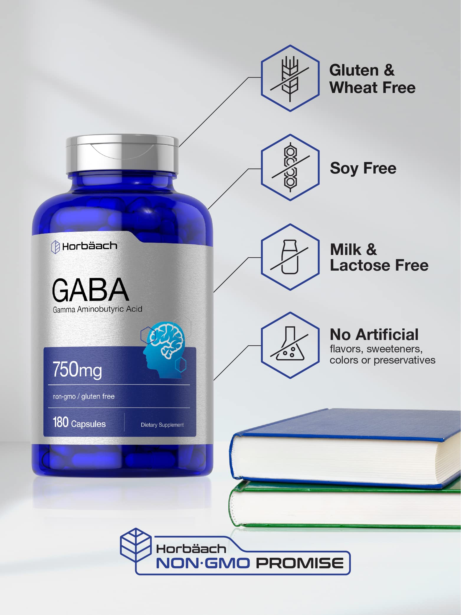 Horbäach GABA 750mg | 180 Capsules - Görsel 2