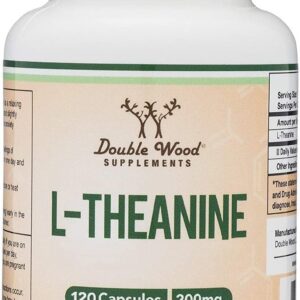 Double Wood L-Theanine 200mg 120 Capsules Synergy with Magnesium L-Threonate and Apigenin