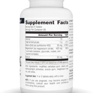 Source Naturals Ultra-Mag+B6 (Magnesium Citrate+Glycinate+Malate+Taurate Complex) 120 Tablets