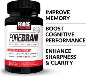 Force Factor Forebrain Nootropic Brain Memory Cognitive Bacopa and Huperzine A 30 Caps - Görsel 2