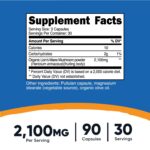 Nutricost Lion's Mane Mushroom Aslan yelesi mantarı 2100 mg 90 Caps - Görsel 2