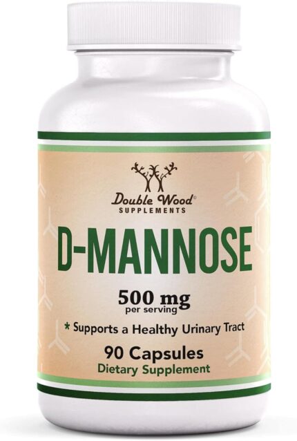 Double Wood D Mannose 500mg - 99.9% Purity Tested for Urinary Tract 90 Caps