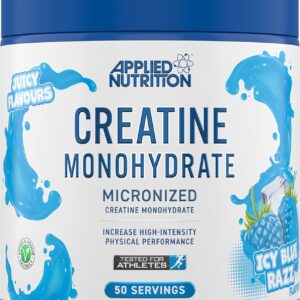 Applied Nutrition Creatine Monohydrate Powder 250g – 100% Micronized Creatine 50 Servings