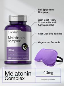 Horbaach Melatonin 40mg Complex | 360 Fast Dissolve Tablets | - Görsel 3