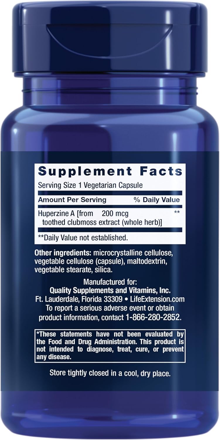 Life Extension Huperzine A Memory Health Cognitive 200 Mcg 60 Caps - Görsel 2