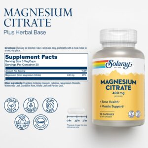 Solaray Magnesium(Magnezyum) Citrate 400 Mg 90 Caps - Görsel 2