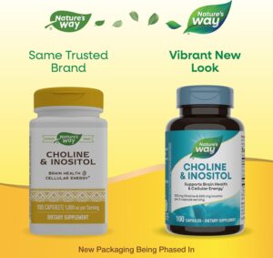 Nature's Way Choline(Kolin) & Inositol, Supports Brain Health & Cellular Energy 100 Caps - Görsel 2