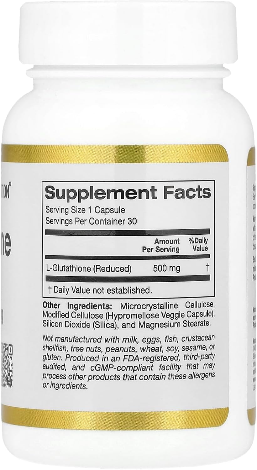 California Gold Nutrition L-Glutathione Glutatyon 500 Mg 30 Caps - Görsel 2