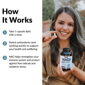 FORCE FACTOR NAC 600 mg N-Acetyl Cysteine for Liver Health Immune Support & Antioxidant 200 Caps - Görsel 5