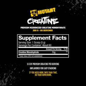 Mutant Micronize Creatine Monohydrate 300g - 60 SERVİS - Görsel 2