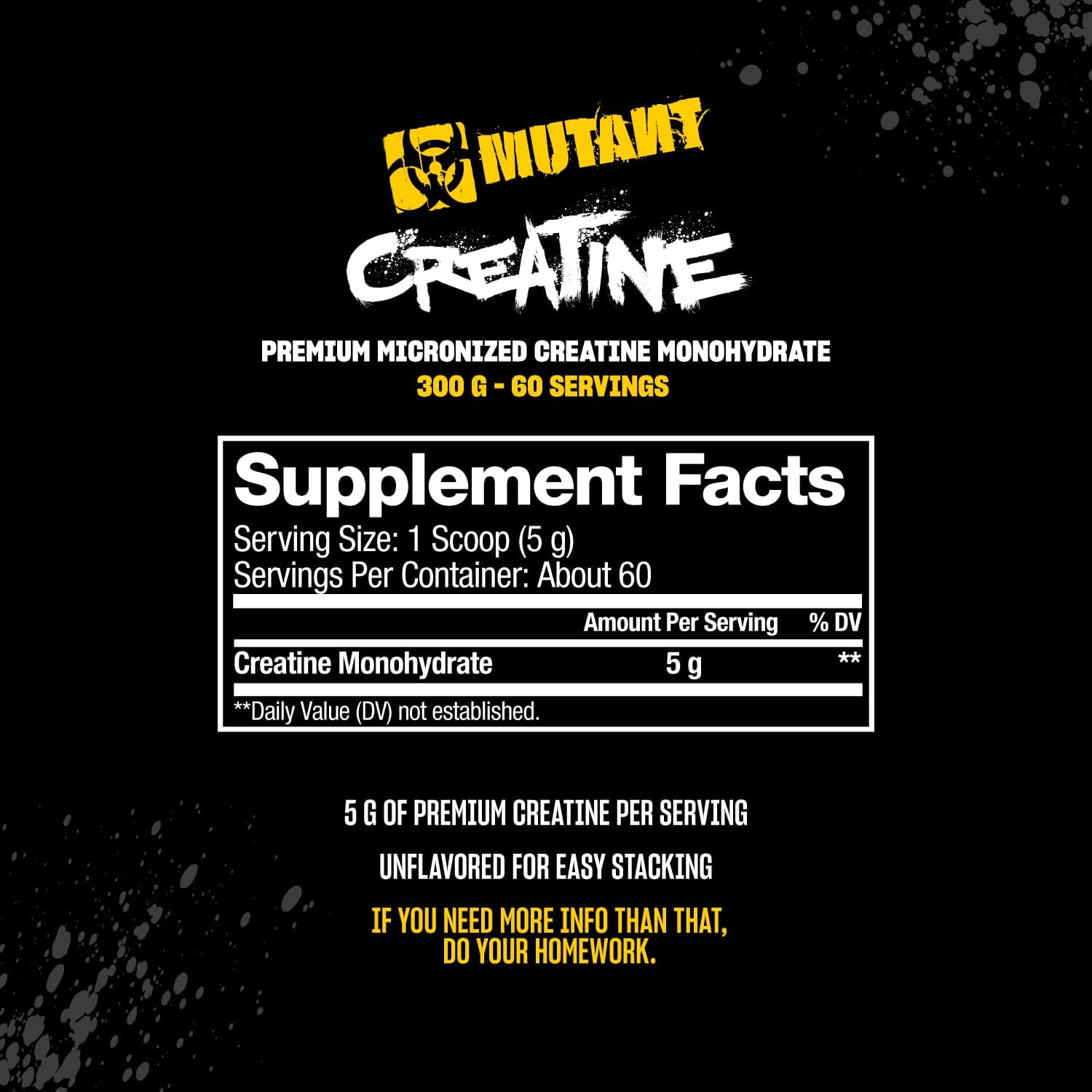 Mutant Micronize Creatine Monohydrate 300g – 60 SERVİS