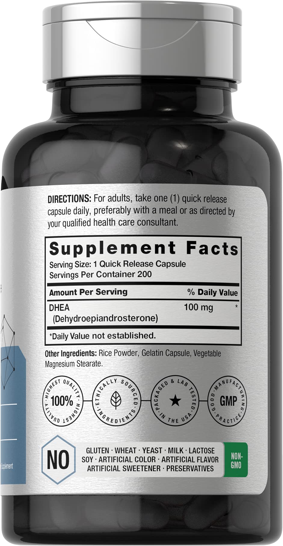 Horbäach DHEA 100mg | 200 Capsules - Görsel 3