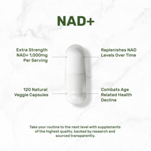 Deal Supplement NAD+ Women & Men Promote Energy, Anti-Aging Cell Regeneration 1000mg 120 Veggie Caps - Görsel 2