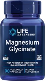 Life Extension Magnesium Glycinate Heart Health Bone Health Nerve and 90 Caps