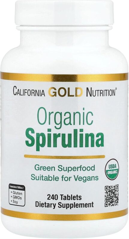 California Gold Nutrition Organic Spirulina Greens & Superfoods Antioxidant Support 240 Tablets