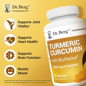 Dr. Berg Turmeric with Curcumin Black Pepper BioPerine 1350 mg 60 Caps - Görsel 2