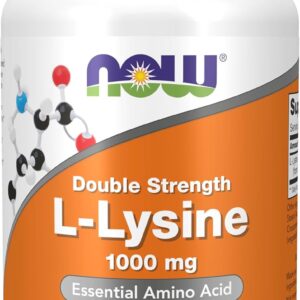 NOW Foods, Double Strength L-Lysine Lizin Çift Güçlü, Amino Asit 1,000 mg, 100 Tablet