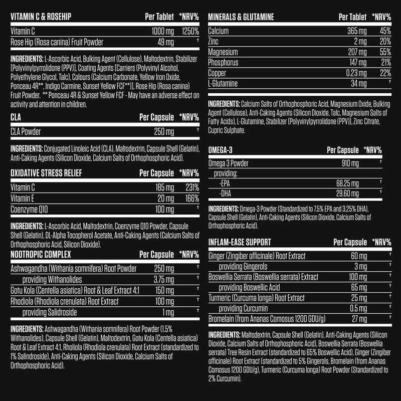 Applied Nutrition Black Stak-The Immune Multivitamin Antioxidant Amino Nootropic Join support 30 pac - Görsel 5