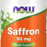 NOW Foods Saffron Whole Herb 50 mg with 10% Crocins, 60 Veg Caps