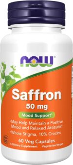 NOW Foods Saffron Whole Herb 50 mg with 10% Crocins, 60 Veg Caps