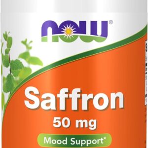 NOW Foods  Saffron Whole Herb 50 mg with 10% Crocins, 60 Veg Caps
