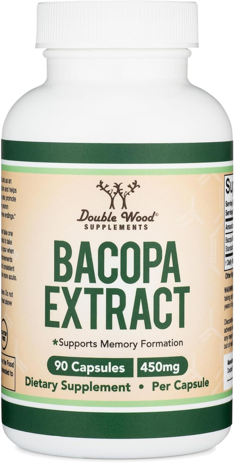 Double Wood Bacopa Monnieri Memory Supplement 450mg, 90 Caps - Görsel 2