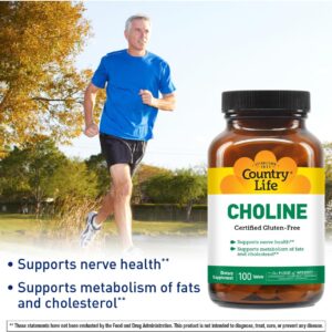 Country Life Choline Nerve Health 266 mg 100 Tablet