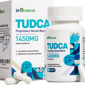 inGreens TUDCA+Milk Thistle 1450MG Health for Liver Kidney Cleanse Detox and Repair 60 Caps