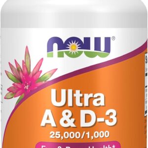 NOW Foods Vitamin  Ultra A & D3 25,000/1,000 IU Eye Health Essential Nutrition 100 Softgels