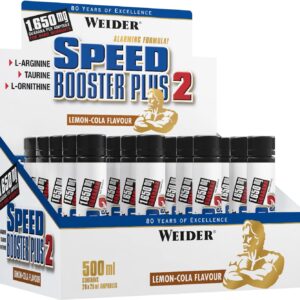 Weider Speed Booster Plus PreWorkout Energy Shot, 20 x 25 ml Lemon-Cola Flavour