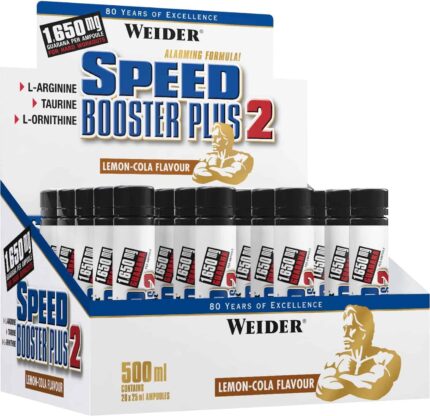 Weider Speed Booster Plus PreWorkout Energy Shot, 20 x 25 ml Lemon-Cola Flavour