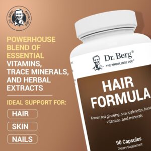 Dr. Berg All-in-One Vitamins for Hair Skin & Nails with Biotin Saw Palmetto DHT Blocker 90 Caps - Görsel 5