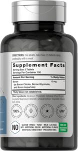 Horbaach Triple Boron Complex 6 mg 300 Tablet Boron Citrate, Boron Glycinate, Boron Asparate - Görsel 4