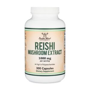 DOUBLE WOOD Reishi Mushroom Extract Mantar özü takviyesi 1000 Mg 300 Caps