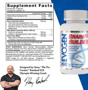 Evogen Brain Builder Neuro Mind Boosts Focus Concentration & Connection Lions Mane Bacopa Monnieri Alpha-GPC 90 Caps - Görsel 3