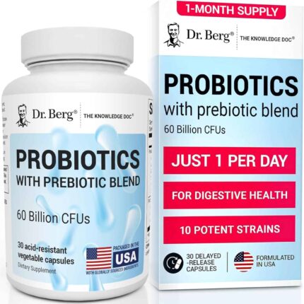 Dr. Berg Probiotic Digestive Health Lactobacillus 60 Billion CFUs 30 Caps