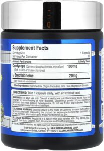 ALLMAX EGT20+ L-Ergothioneine Cordyceps  30 Vegan Caps - Görsel 2