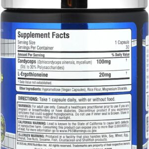 ALLMAX EGT20+ L-Ergothioneine Cordyceps  30 Vegan Caps