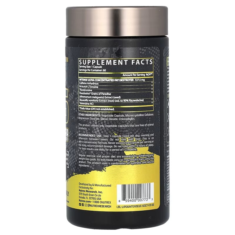Nutrex Research LIPO 6 Intense Ultra Concentrate Fat Burners 60 Caps - Görsel 3