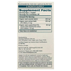 Himalaya Organic Neem Detox & Immune Reduces Mild Acne & Skin Blemishes 60 Caplets - Görsel 3