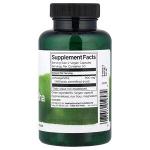 Swanson Vitamins Full Spectrum Ashwagandha 100 Vegan Capsules (450 mg per Capsule)