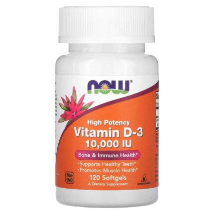 NOW Foods High Potency Vitamin D3 250 10,000 IU 120 Softgels