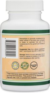 Double Wood Methylfolate 1,000mcg, 120 Caps Methylated Folate More Active Form of Folate Than Folic Acid - Görsel 2