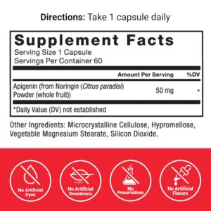FORCE FACTOR Apigenin Prostate Health Stress Support  Antioxidant 50mg 60 Caps - Görsel 3