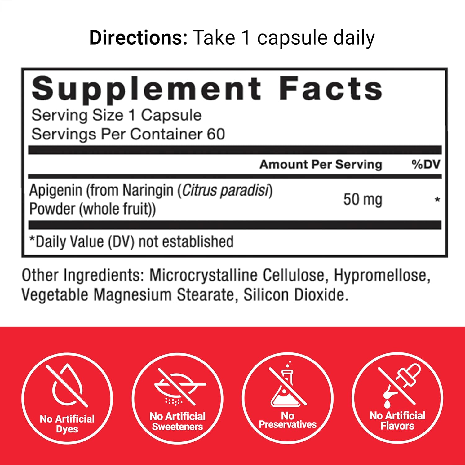 FORCE FACTOR Apigenin Prostate Health Stress Support Antioxidant 50mg 60 Caps - Görsel 3